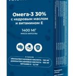 Омега-3 30% с кедровым маслом и витамином Е (капсулы 1400 мг N30) Arctichealth Арктихелс Полярис ООО (г. Мурманск) - Россия