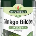 Natures aid ginkgo biloba 6000 mg Гинкго билоба (таблетки 6000 мг №90) Нейчерс айд, - Англия