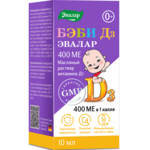 Бэби D3 (Д3) Эвалар 400 МЕ (раствор масляный 10 мл фл.-кап.) Эвалар ЗАО - Россия