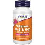 Now Ноу Витамин D3 (Д3) и К2 1000 МЕ/45 мкг (капсулы 416 мг N120) Now Foods Нау фудс - США