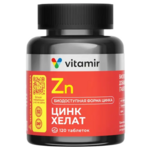 Цинк хелат 25 мг (таблетки 200 мг №120) Витамир Vitamir Квадрат-ООО - Россия