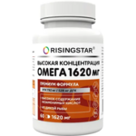 Ризингстар Risingstar Омега-3 Высокой концентраци 1620 мг Премиум формула из дикой рыбы (капсулы 1620 мг №60) Сибфармконтракт ООО-Россия