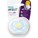 Авент Ультра Эйр Avent Ultra Air Пустышка 0-6 мес. силикон для мальчиков кольцом-держателем ортодонт. SCF544/10 (1 шт. футляр) Филипс Электроникс ЮК Лтд Philips Electronics UK Ltd - Великобритания