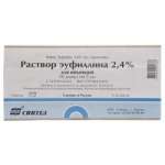 Эуфиллин 2,4% (раствор для внутривенного введения 24 мг/мл 5 мл № 10 амп. )