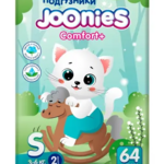 Joonies Comfort+ Джунис Комфорт+ Подгузники для детей универсальные (размер S (3-6кг) N64) Китай