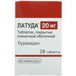 Латуда (табл. п. плен. о. 20 мг № 28) Анжелини Фарма С.п.А. Италия Бушу Фармасьютикалс Лтд Япония
