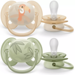 Авент Ультра Софт Avent Ultra Soft Пустышка 0-6 мес. силиконовая с щитком-нагубником, кольцом-держателем SCF091/07 (2 шт. футляр) Филипс Philips Consumer Lifestyle B.V. - Нидерланды