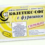 Колетекс СФГ-1 Салфетка с фурагином и альгинатом натрия с липкими краями стерильная (10x14см) НПО Текстильпрогресс Инженерной Академии ООО Россия