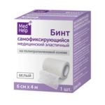 Медхелп Medhelp Бинт эластичный самофиксирующийся (6см x 4 м №1 белый) на полипропиленовой основе Интертекс ООО-Россия