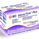 Игла для шприц-ручки BD Micro-Fine Plus с пятигранной заточкой pentapoint 31G 0.25 мм х 5 мм (100 шт.) Бектон Дикинсон - США