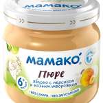 Мамако Пюре Яблоко и Персик с козьим творожком 6+ мес. (80 г банка) Открытая дистрибьюторская компания ООО - Россия