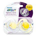 Авент Классик Avent Classic Nighttime Соска-пустышка ночная светящейся силиконовая ортодонтическая Лимонная+Жёлтая 0-6 мес. (2 шт.) SCF176/18/ 86457 Филипс Электроникс ЮК Лтд (Philips Electronics UK Ltd) - Великобритания 