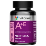 Черника форте с лютеином и цинком (таблетки 175 мг №60 банка) Vitamir Витамир Квадрат-С ООО - Россия