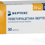 Леветирацетам Вертекс (табл. п. плен. о. 500 мг № 30) Вертекс АО г. Санкт-Петербург Россия