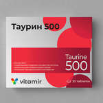 Таурин 500 мг (таблетки 900 мг №30) Витамир Vitamir Квадрат-С ООО - Россия
