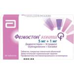 Фемостон конти (табл. п. плен. о. 5 мг+1 мг № 84) Эбботт Биолоджикалз Б.В Нидерланды