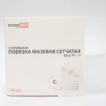 Повязка мазевая сетчатая стерильная Cu Zn+Ag (медь цинк серебро) (10x10 см 10 шт.) Evers Med Эверс ООО-Россия