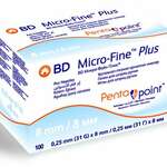 Игла для шприц-ручки BD Micro-Fine Plus с пятигранной заточкой pentapoint 31G 0.25 мм х 8 мм (100 шт.) Бектон Дикинсон - США