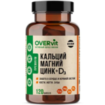 Овервит Overvit Магний+Кальций+Цинк+Витамин Д3 (капсулы 880 мг №120) Овер Фарма ООО-Россия