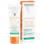 Виши Капитал Солей Vichy Capital Soleil Ежедневный матирующий уход для жирной проблемной кожи 3-в-1 против пигментных пятен солнцезащитный SPF 50+ (50 мл) Франция