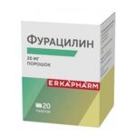 Фурацилин 20 мг (порошок для приг. р-ра для наруж. прим. 0,82 г. №20 пакет) Erkapharm Эркафарм Самарская фармфабрика ООО - Россия