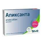 Апиксанта (табл. п. плен. о. 2.5 мг № 60 блистер) Тева Фармацевтические Предприятия Лтд Израиль Комбино Фарма Mальта Лтд Мальта