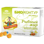 Рыбный жир с экстрактами ромашки, зверобоя и календулы БиоКонтур (капсулы 330 мг N100) Полярис ООО (г. Мурманск) - Россия
