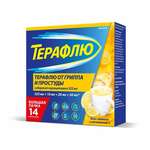 ТераФлю Лимон от гриппа и простуды (порошок для приг. р-ра для приема внутрь 325 мг+10 мг+20 мг+50 мг № 14 пакет 22.1 г) Хелеон Рус АО Россия Дельфарм Орлеан Франция