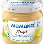 Мамако Пюре Яблоко и Груша с козьим творожком 6+ мес. (80 г банка) ООО Открытая дистрибьюторская компания - Россия