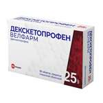 Декскетопрофен Велфарм (табл. п. плен. о. 25 мг № 10) Велфарм ООО г. Курган Россия