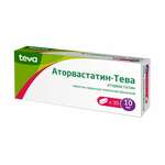 Аторвастатин-Тева (табл. п. плен. о. 10 мг № 30) Алкалоид АД Скопье Республика Македония