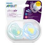Авент Ультра Эйр Avent Ultra Air Пустышка 0-6 мес. силикон с щитком-нагубником и кольцом-держателем ортодонт. SCF344/20 (2 шт. футляр) Филипс Электроникс ЮК Лтд - Великобритания