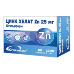 Цинк Хелат Zn 25 мг (таблетки 200 мг N60) Югмедфарм ООО-Россия
