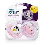 Авент Классик Avent Classic Пустышка 0-6 мес. силикон для девочки ортодонт. Домашние животные SCF182/13 /83512 (2 шт.) Филипс Электроникс - Великобритания