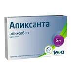 Апиксанта (табл. п. плен. о. 5 мг № 20 блистер) Тева Фармацевтические Предприятия Лтд Израиль Комбино Фарма Mальта Лтд Мальта