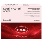 Калий+Магний аспарагинат форте (таблетки 620 мг N60) T.A.B. Treat And Benefit Квадрат-С ООО-Россия