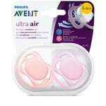 Авент Ультра Эйр Avent Ultra Air Пустышка 0-6 мес. силикон с щитком-нагубником кольцом-держателем ортодонт. SCF245/20 (2 шт. футляр) Филипс Электроникс ЮК Лтд - Великобритания