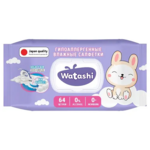 Watashi Вэташи Салфетки влажные для детей 0+ (64 шт.) Коттон Клаб ООО-Россия