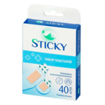 Стики Sticky Лейкопластырь Пластырь бактерицидный влагостойкий невидимый Набор универсальные (№40 шт.) Эркафарм Вейсон Медикал Ко., Лтд. Китай