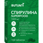 Butunti Бутунти Спирулина Superfood 1000 мг (таблетки 1,1 г. N100) Эвалар ЗАО - Россия
