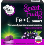 Смарт Фрутс Smart Fruits Fe+C Железо+Витамин С вкус черной смородины (пастилки жеват. 2,5 г №60) Paradise Fruits Solutions GmbH&Co.KG - Германия упак. ФАРМТЕК ООО - Россия
