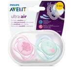 Авент Ультра Эйр Avent Ultra Air Пустышка 0-6 мес. силикон с щитком-нагубником и кольцом-держателем ортодонт. SCF343/20 (2 шт. футляр) Филипс Электроникс ЮК Лтд - Великобритания