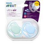 Авент Ультра Эйр Avent Ultra Air Пустышка 0-6 мес. силикон с щитком-нагубником кольцом-держателем ортодонт. SCF244/20 (2 шт. футляр) Philips Consumer Lifestyle - Нидерланды