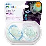 Авент Ультра Эйр Найт Avent Ultra Air Night Соска-пустышка ночная светящейся силиконовая ортодонтическая для мальчиков 6-18 мес. (2 шт. футляр) SCF376/21 Филипс Philips Consumer Lifestyle B.V. - Нидерланды