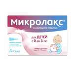 Микролакс для детей от 0 до 3 лет (раствор для ректального применения 5 мл № 4 микроклизма с коротким носиком) Джонсон & Джонсон  ООО Россия Фамар Орлеан Франция