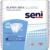 Подгузники Супер Сени классик Super Seni Classic Extra Large для взрослых (р. XL (4) талия 130-170 см №10) TZMO S.A. - Республика Польша