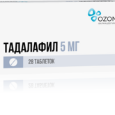 Тадалафил  (табл. п. плен. о. 5 мг № 28) Озон ООО г. Жигулевск Россия